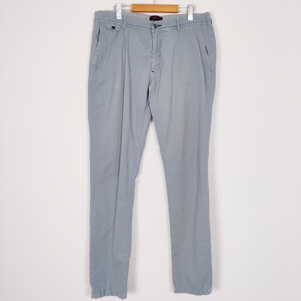 Ramsey Classic Men's Chino Pants in Blue Size 38 Cotton Designer Tailored